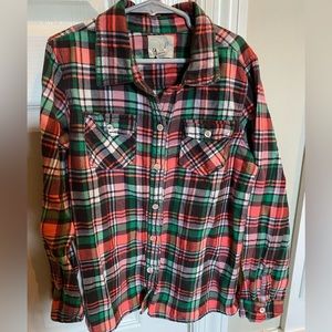 Peek button down girls flannel